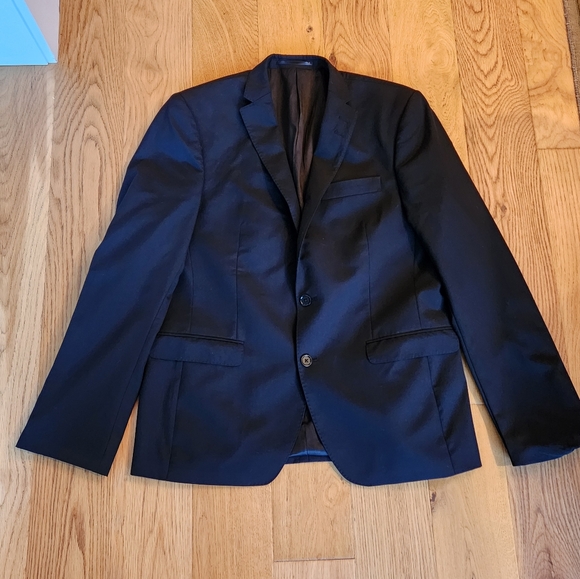 Le 31 Simmons Black Wool Mens Suit Jacket Blazer sz 42 Pants sz 34 Work Formal - Picture 1 of 15